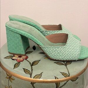 Jeffrey Campbell Light Green Woven Mules